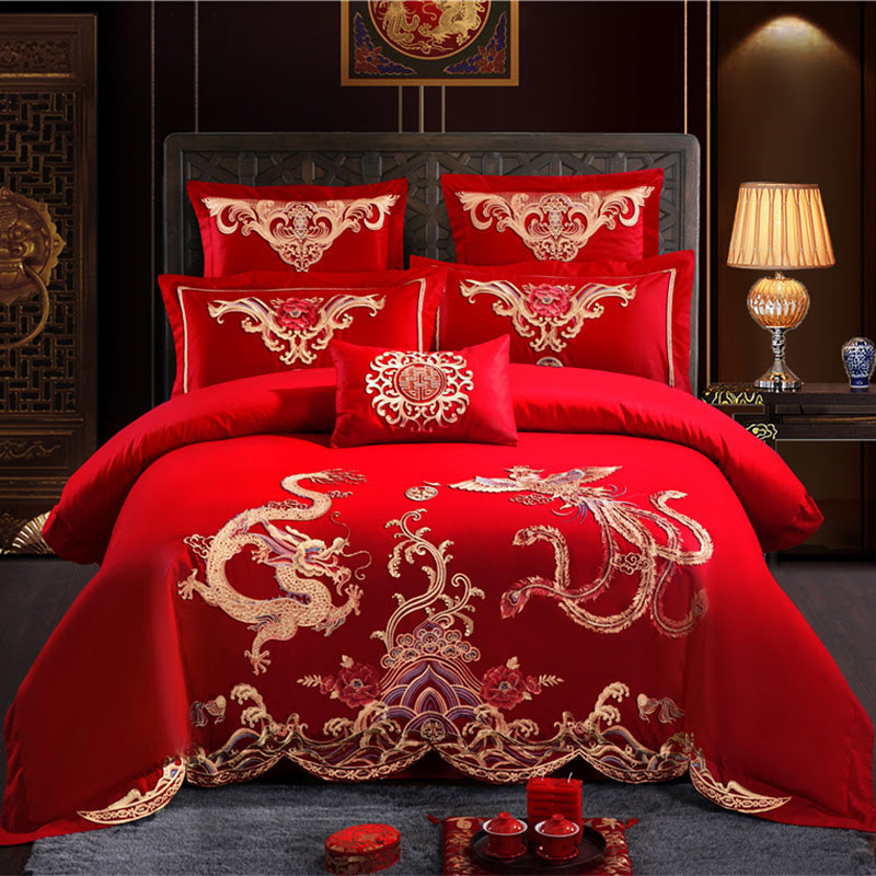 结婚四件套床单 Wedding Bed Sheet King Size Set